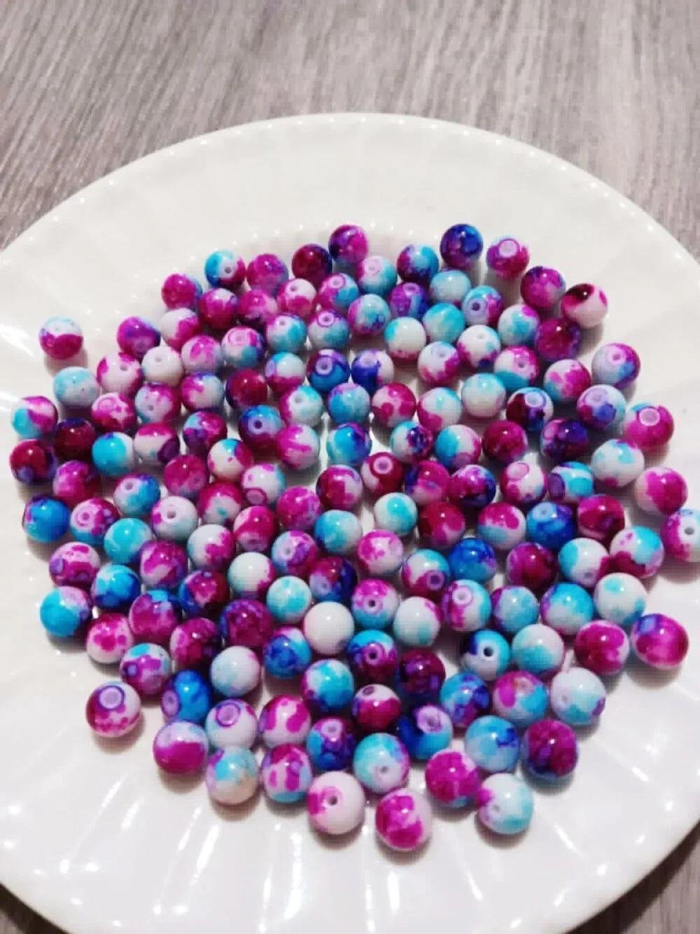 8mm Marble Glass beads